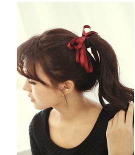 韩版纯手工蝴蝶结发饰青春飘带百搭发夹发卡头绳发 精品头花头饰