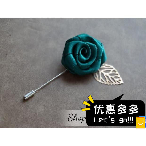 促销春艺韩国玫瑰胸针女蓝一字针男珍珠别针插针西装配饰胸花领花