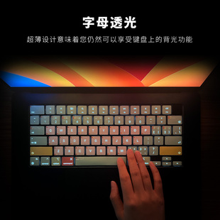 JCPal键盘保护膜笔记本电脑配件适用2025年新款 15寸M4硅胶透光16寸超薄快捷键膜Pro14寸M5 苹果macbookAir13