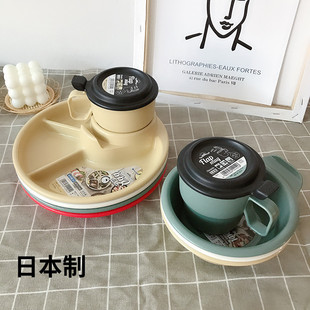 日本进口INOMATA分格餐盘带盖汤碗带盖奶杯汤杯儿童宝宝餐具套装