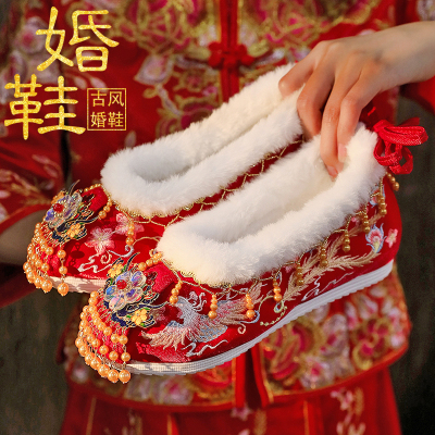 凤之缘秀禾服婚鞋加棉汉服鞋