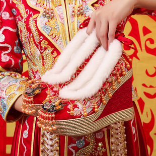 超高跟十厘米原创汉服婚鞋手工轻奢古风中式古装秀禾明制婚礼绣鞋