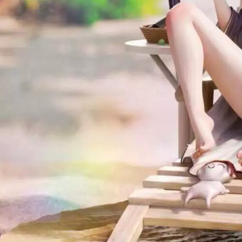 泳装妃笑女雕系列手办雕像