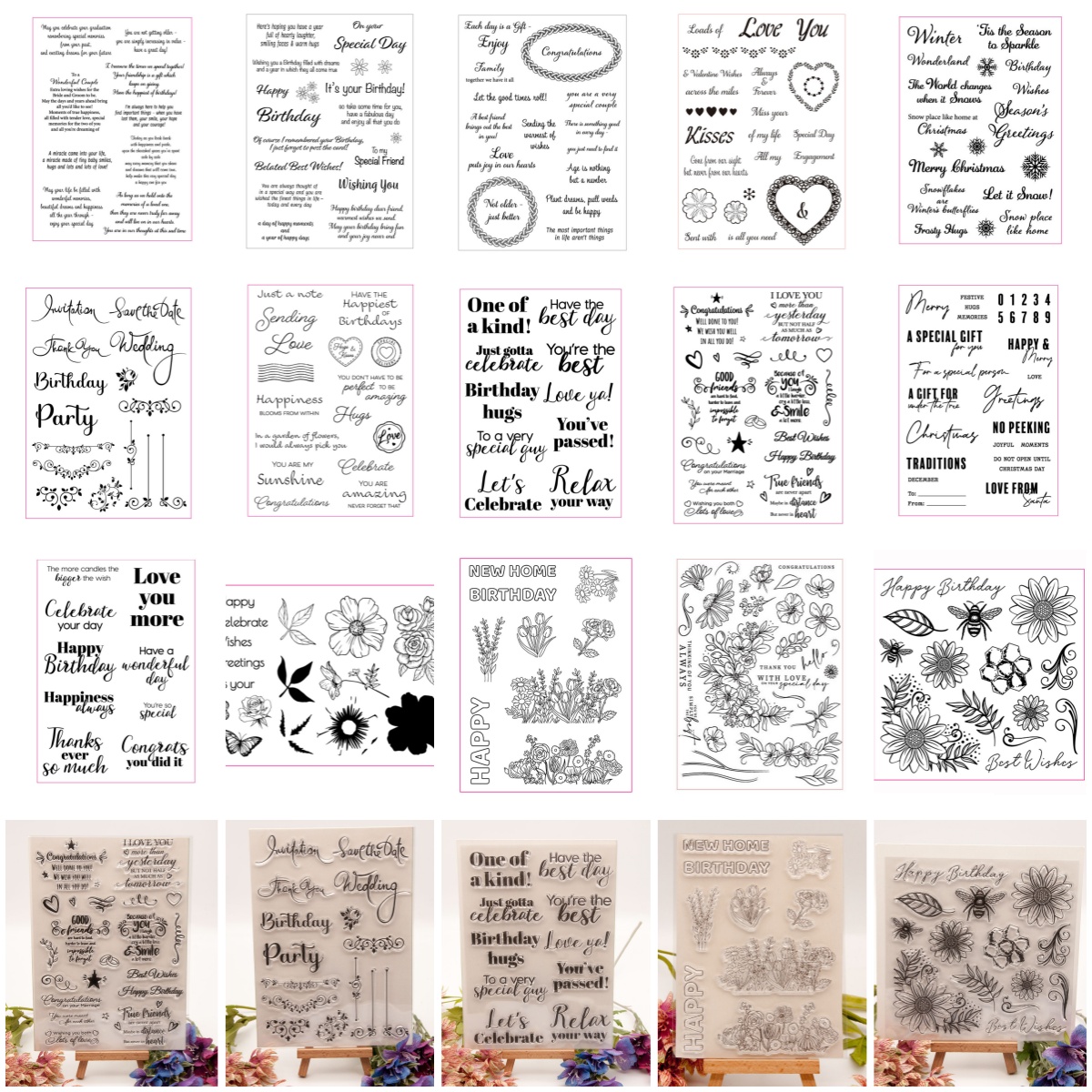 透明印章英文单词短句手帐橡皮章