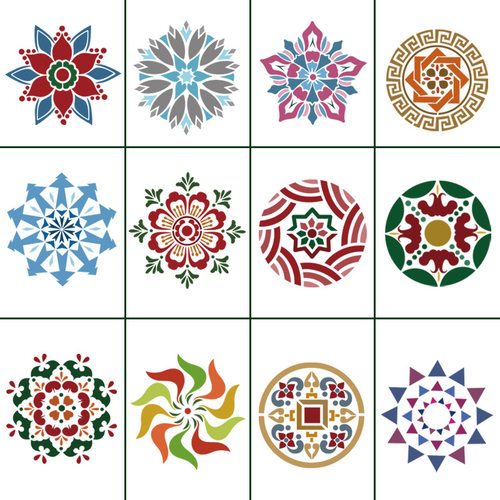 Mandala曼陀罗绘画模版辅助绘画模板diy墙绘家具装饰镂空绘画模板 - 封面