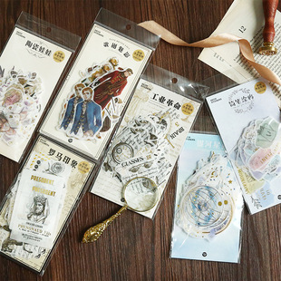 infeelme烫金和纸手帐贴纸包40枚歌剧魅影系列复古日记装饰素材贴