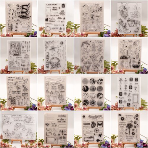 透明硅胶印章花朵英文字母汉字