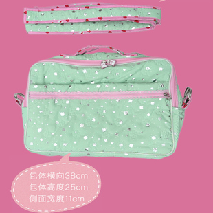 shishihshop绿色四叶草夹棉大包女学生大容量书包登机包痛包双面