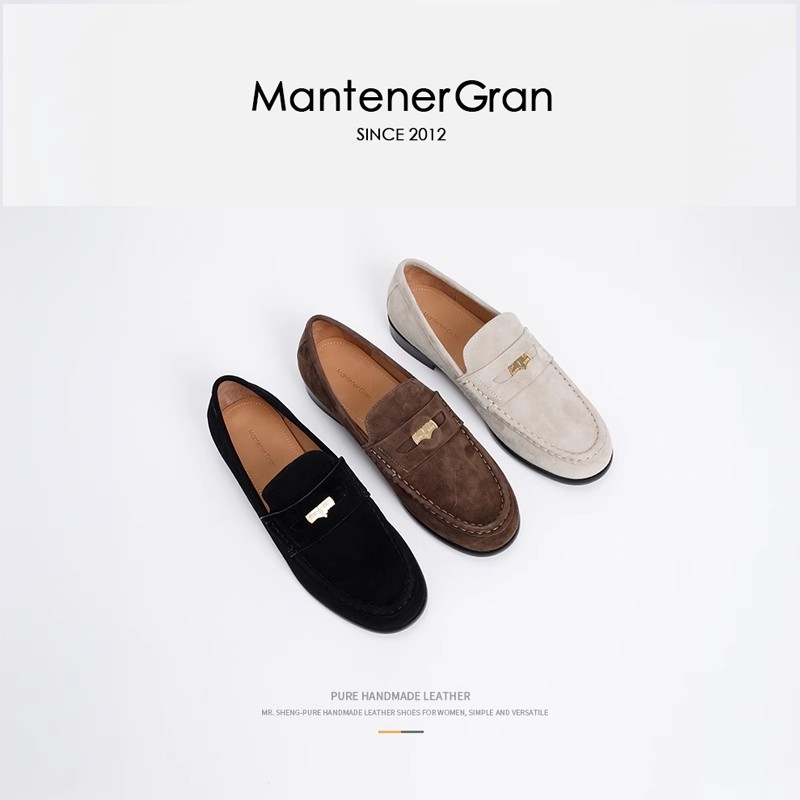Mantener Gran 一脚蹬乐福鞋女新款复古金币鞋英伦风单鞋 MG女鞋