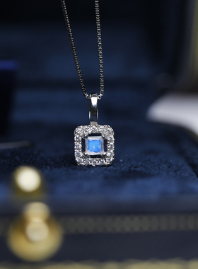 缪媞纯银天然月光石戒面高级精致