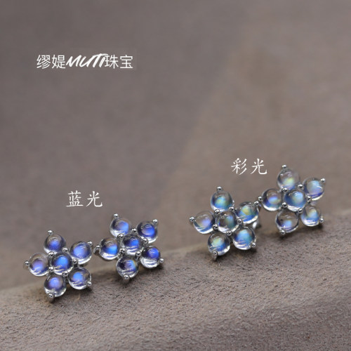 天然精选月光石甜美925纯银镶嵌