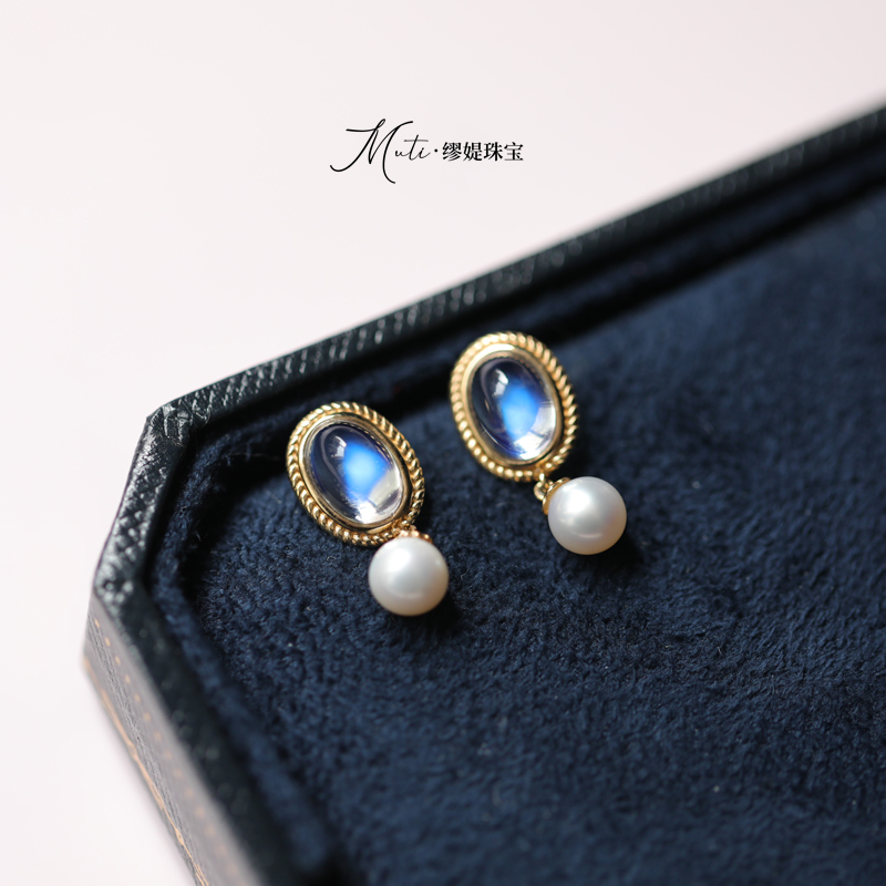 缪媞18K金精工优选天然月光石