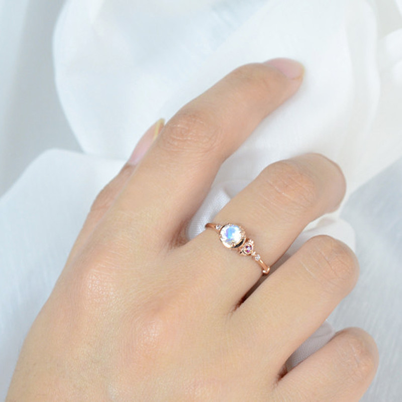 缪提muti天然月光石戒指9k金魔法棒agete风戒指女ins小众设计闺蜜