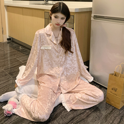 金钻绒睡衣女春秋季长袖2025年新款轻奢高级感家居服套装网红爆款