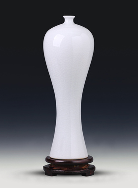 景德镇陶瓷器梅瓶白色花瓶仿古家居客厅插花电视柜酒柜装饰品摆件