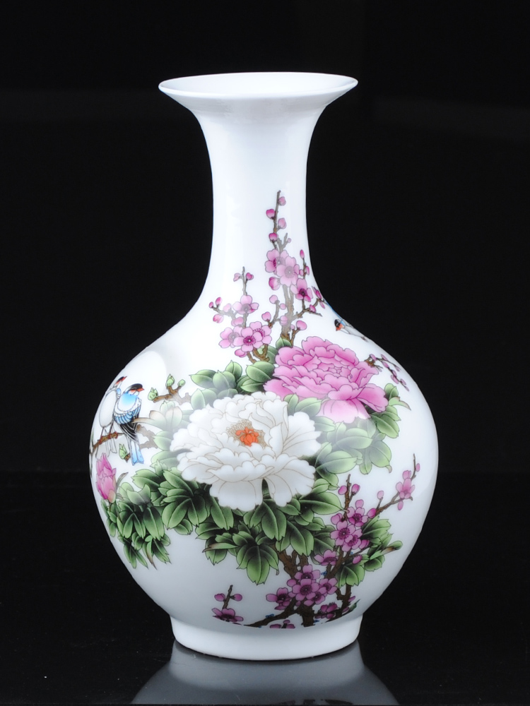 <!--景德镇小花瓶陶瓷摆件客厅插花现代简约家居干花装饰品瓷器瓷瓶子-->