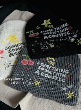 秋冬潮牌涂鸦堆堆帽子