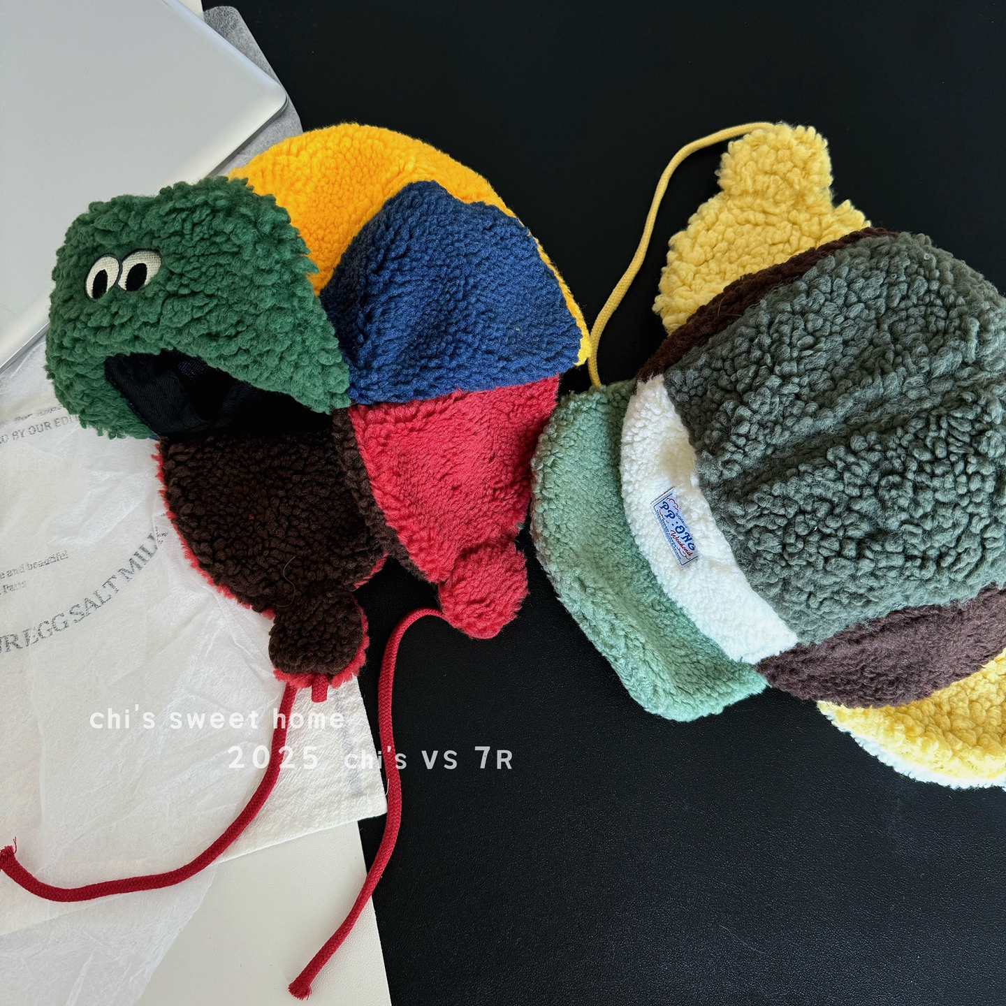 2025冬季新款可羊羔绒泡芙蛙帽