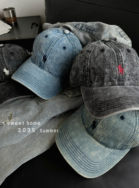 水洗牛仔软顶四季款棒球帽