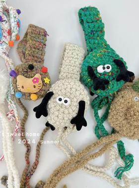 2024夏秋新款手工钩织毛线耳罩