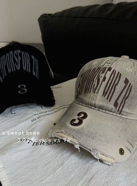 美式复古潮牌棒球帽男女