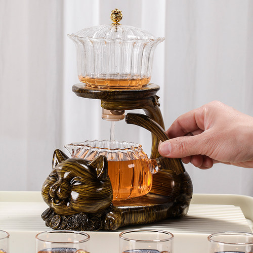 招财猫磁吸出茶懒人泡茶器