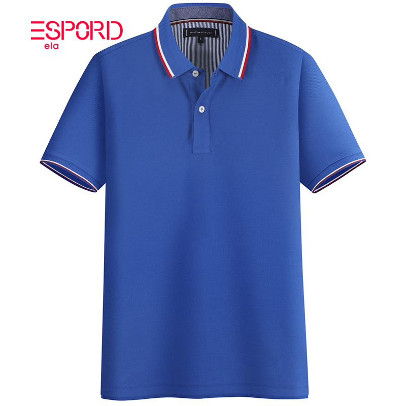 品质中青年定制logo红色翻领t恤