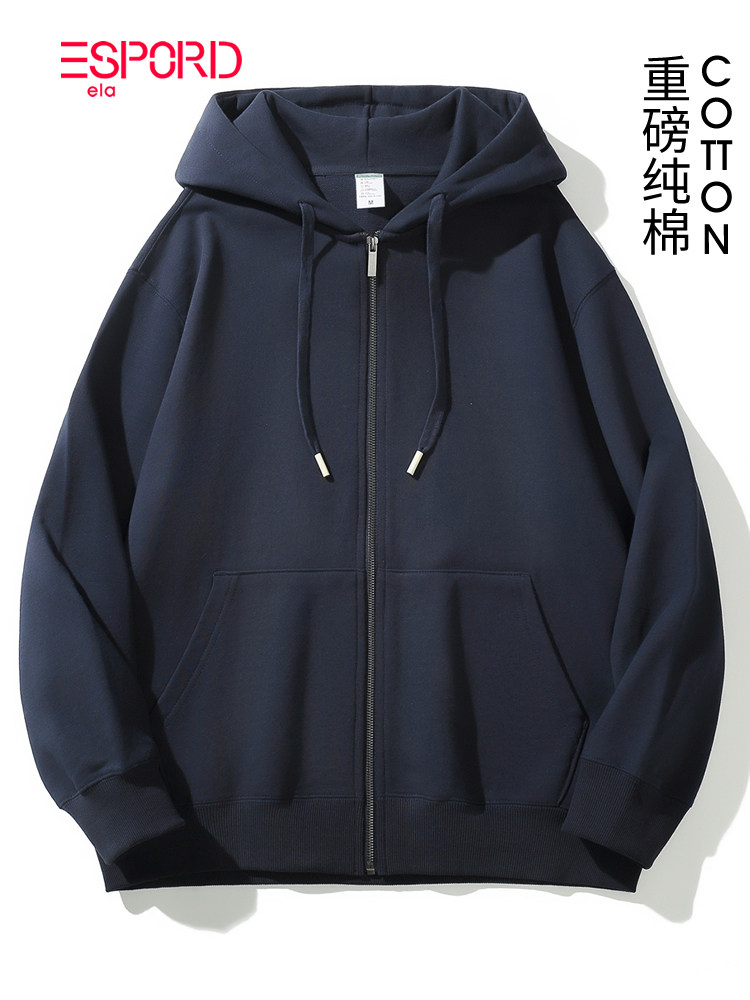 重磅350克纯棉毛圈开衫卫衣情侣套头拉链加厚运动男女秋冬潮外套