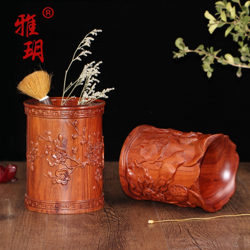 實木筆筒紅木辦公木雕紅檀木禮物中式複古商務仿古擺件木質雕在類目 家居飾品, 雕刻工藝, 木雕中 - 來自Buy2taobao.com提供專業的淘寶代購服務