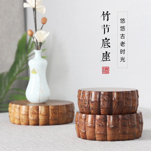 竹节质花盆景栽装饰摆件整料茶壶