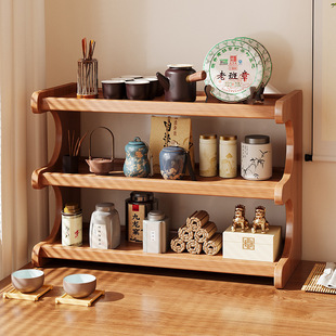 桌面置物架收纳办公室茶室杯架小型多层简易家用收纳展示博古架子