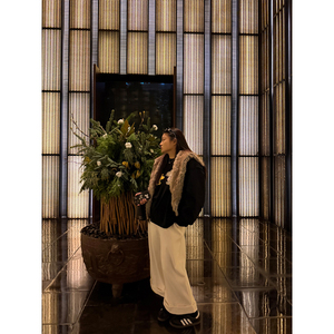 铅笔小鑫大码女装美式环保皮毛一体柔软保暖长毛派克服