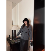 毛衣 慵懒松弛感立体花朵圆领针织开衫 铅笔小鑫大码 女装