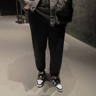 女装 纯色休闲显瘦保暖长裤 收脚个性 束脚卫裤 秋冬季 铅笔小鑫大码