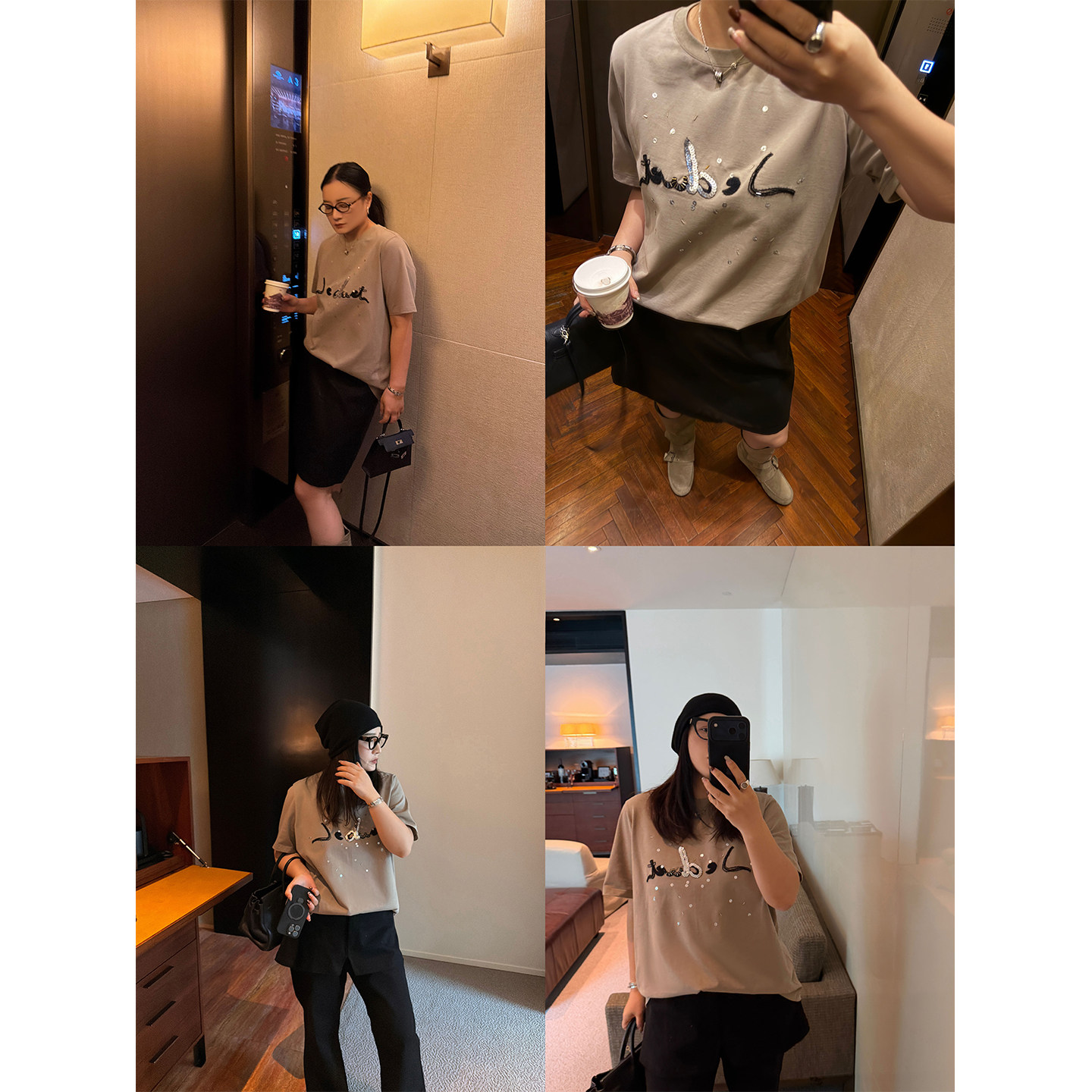 铅笔小鑫大码女装重工刺绣个性钉珠闪片吸睛好穿T恤图片