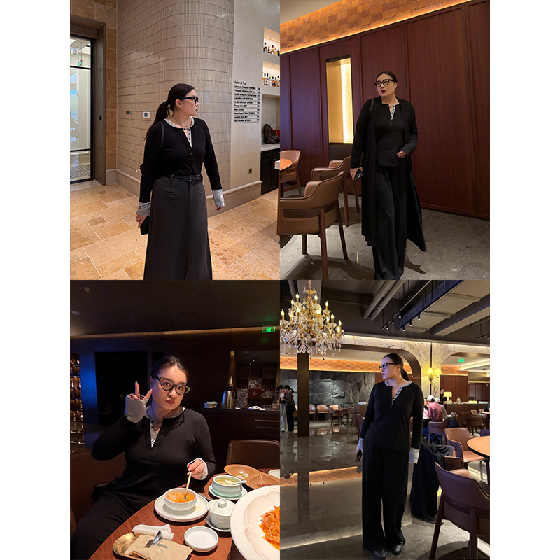 铅笔小鑫大码女装 显瘦套装 吸睛显瘦 裤子上衣外套