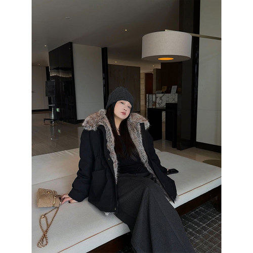 铅笔小鑫大码女装保暖神器复古加厚防风毛绒派克服大码外套