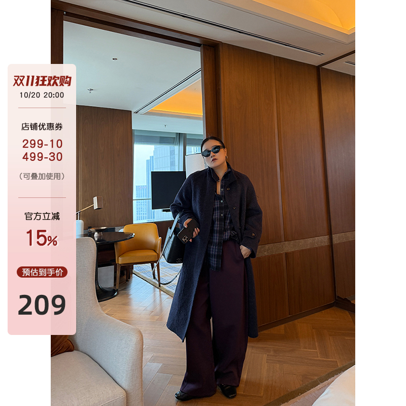 铅笔小鑫大码女装 简约高腰 气场拉满 保暖薄绒 显瘦复古直筒裤