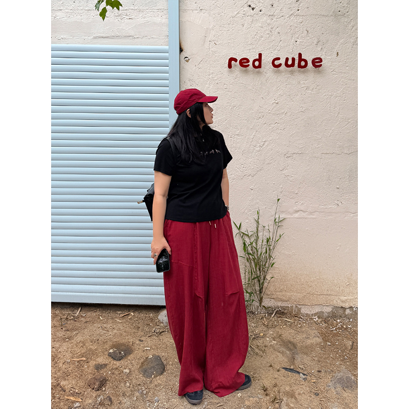 铅笔小鑫大码女装   松弛感 美式复古 全松紧工装裤大码