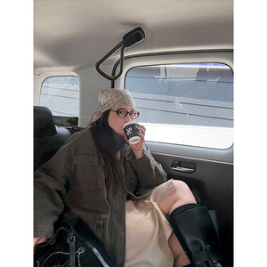 铅笔小鑫大码女装 重工洗水 做旧慵懒 潮酷工装牛仔外套