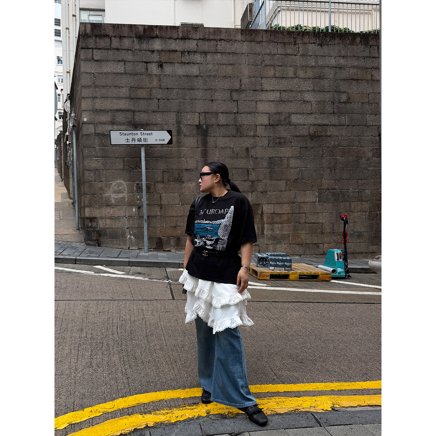 铅笔小鑫大码女装懒人叠搭层级感复古不规则蕾丝蛋糕裙