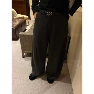 百搭好穿高腰休闲呢料直筒裤 垂感十足 女装 铅笔小鑫大码