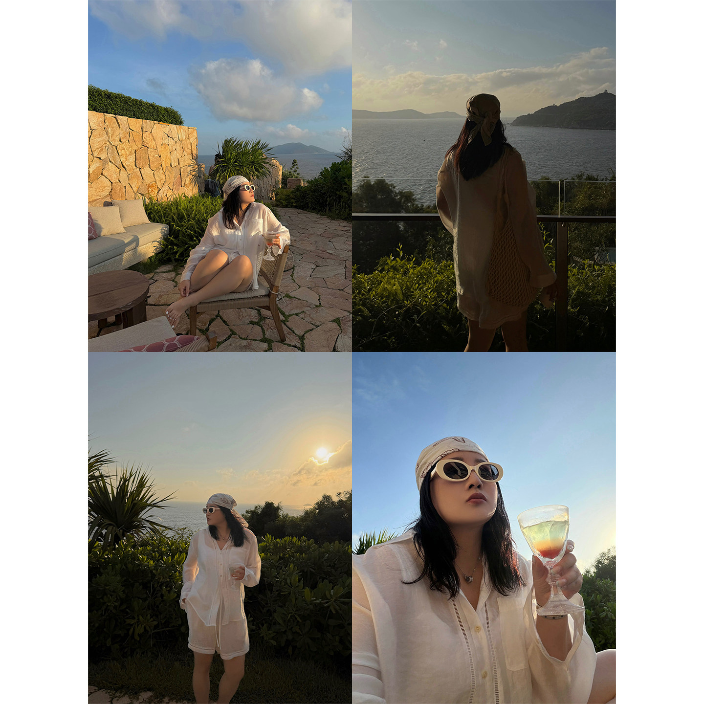 铅笔小鑫大码女装极简CP懒人穿搭松弛感凉感微透衬衫+短裤套装