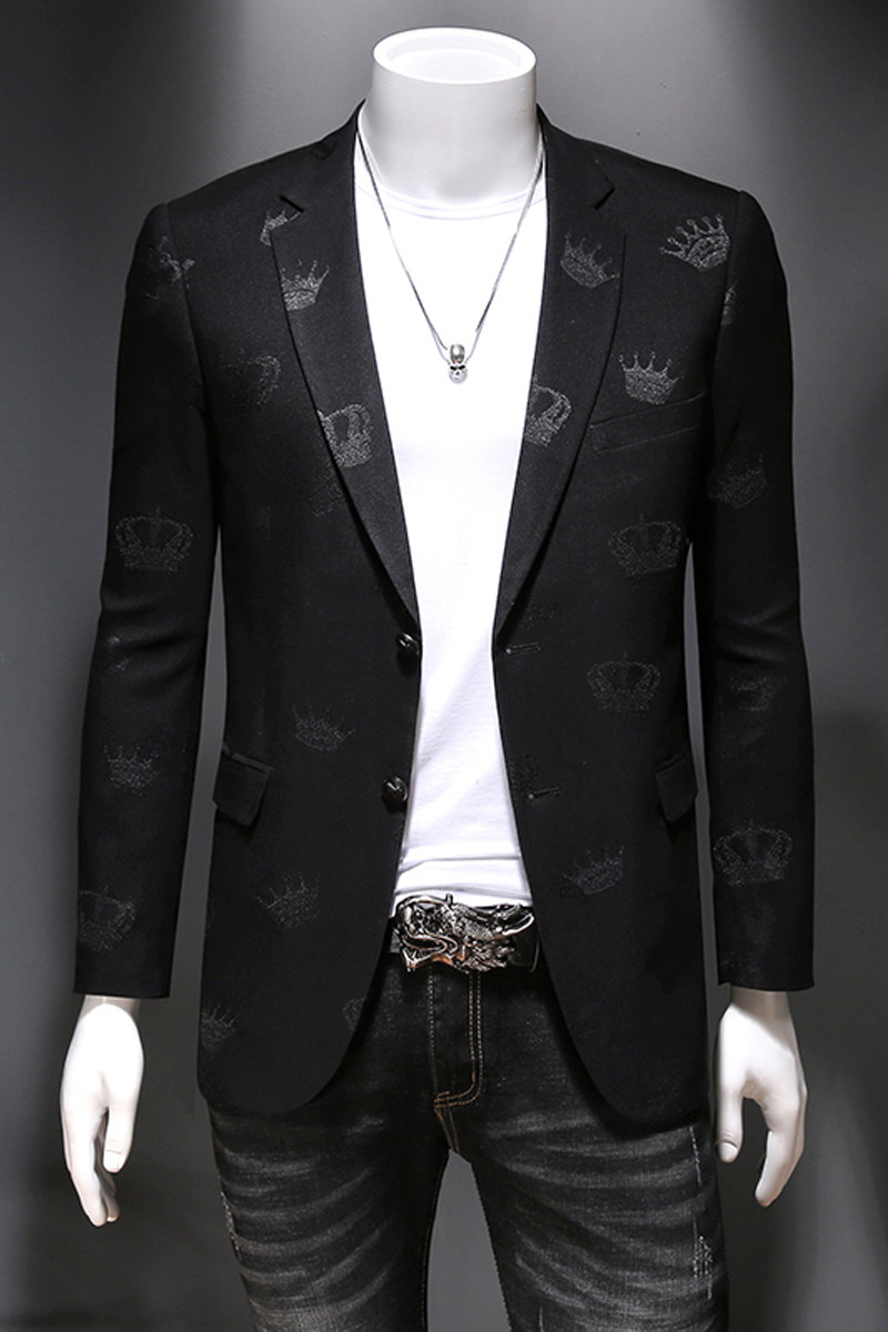 男士商务休闲西服刺绣修身秋季青年西服外套假模图787P165,男装西服,电商D225