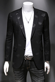 男士商务休闲西服刺绣修身秋季青年西服外套假模图787P165，男装西服，电商D225