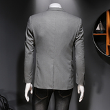 休闲小西装上衣修身男士潮流格子西服外套假模图818P165，男装西服，电商D225
