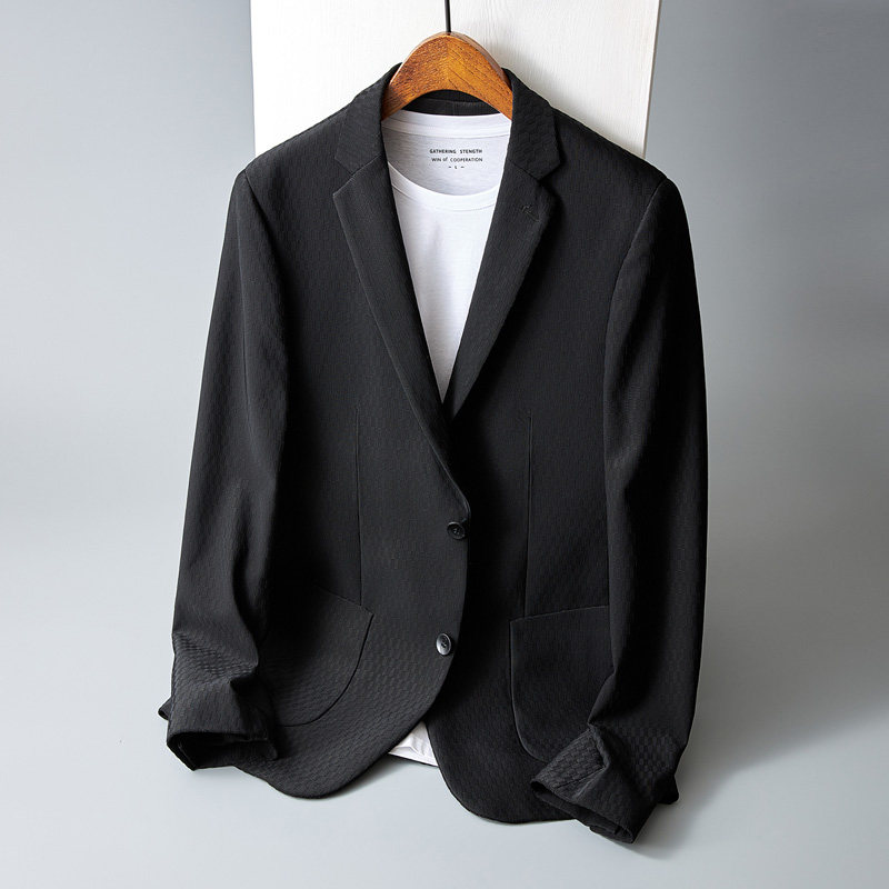 2021秋冬男士暗花休闲西装修身潮流西服上衣外套6807P175控价328,男装西服,电商D225