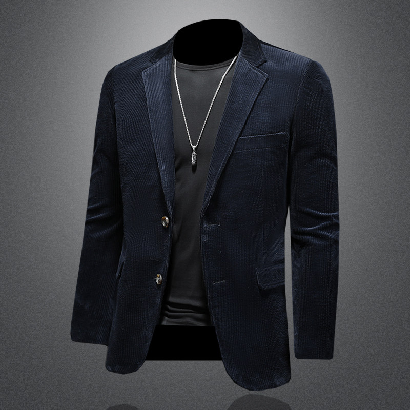 男纯棉灯芯绒西装复古怀旧休闲西服纯色青年便服西服XZ7802P180,男装西服套装,电商D225