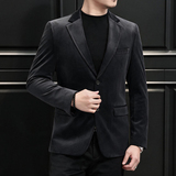 酒会男装金丝绒小西装男士商务休闲西服XZ6801P175，男装西服套装，电商D225