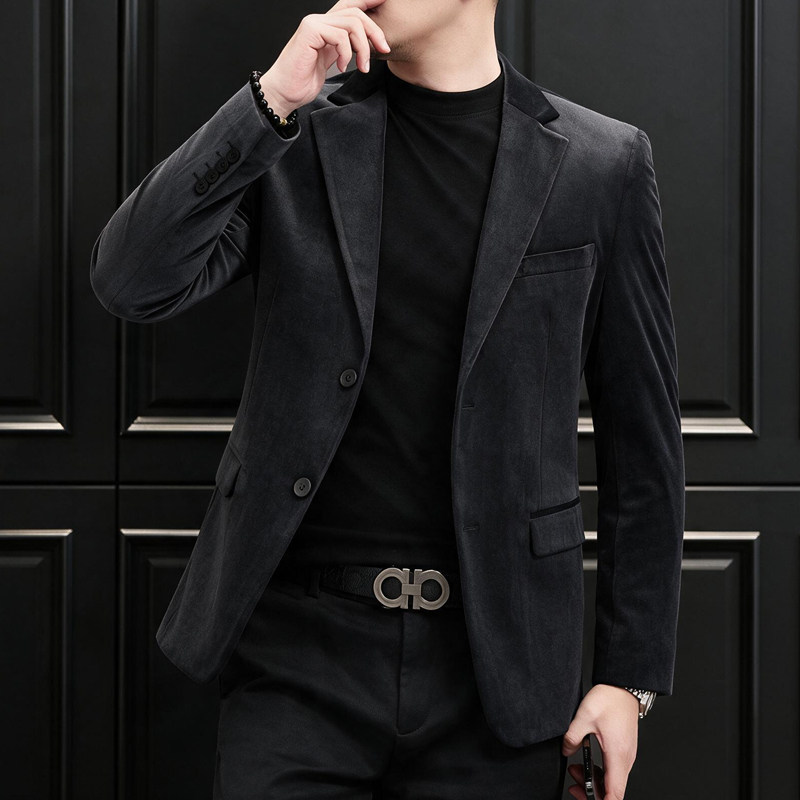 酒会男装金丝绒小西装男士商务休闲西服XZ6801P175,男装西服套装,电商D225